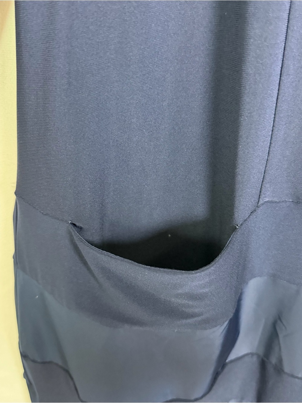 Joseph Ribkoff Women’s Navy Mixed Media Taffeta Bubble Hem Dress Sz 14 $240 NWT - Picture 5 of 11